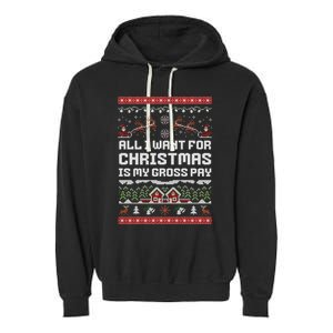 All I Want For Christmas Is My Gross Pay Funny Joke Garment-Dyed Fleece Hoodie