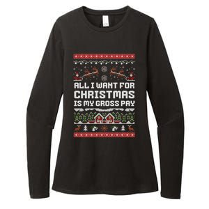 All I Want For Christmas Is My Gross Pay Funny Joke Womens CVC Long Sleeve Shirt