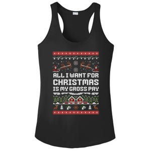 All I Want For Christmas Is My Gross Pay Funny Joke Ladies PosiCharge Competitor Racerback Tank