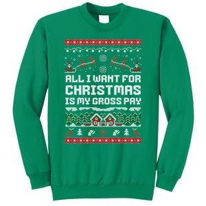 All I Want For Christmas Is My Gross Pay Funny Joke Sweatshirt