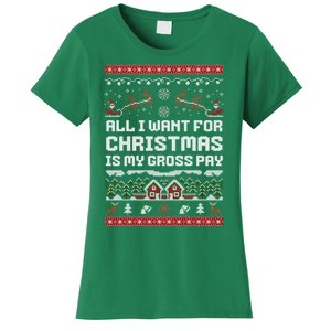 All I Want For Christmas Is My Gross Pay Funny Joke Women's T-Shirt