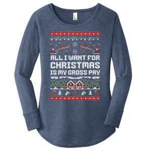 All I Want For Christmas Is My Gross Pay Funny Joke Women's Perfect Tri Tunic Long Sleeve Shirt