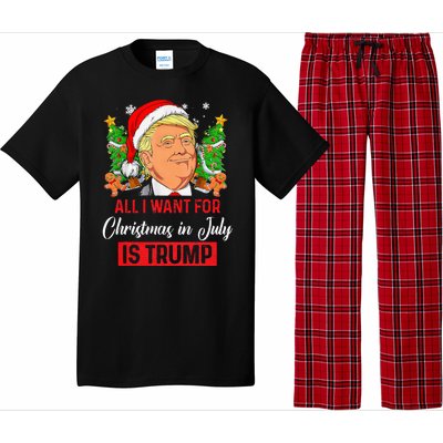 All I Want For Christmas In July Is Trump Funny Santa Summer Pajama Set