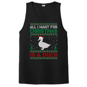 All I Want For Xmas Is A Duck Ugly Christmas Funny Gift PosiCharge Competitor Tank