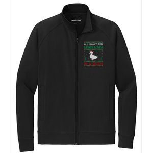 All I Want For Xmas Is A Duck Ugly Christmas Funny Gift Stretch Full-Zip Cadet Jacket