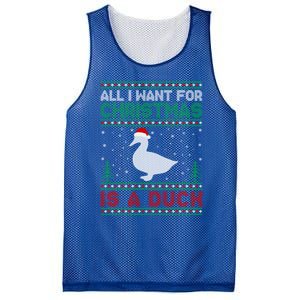 All I Want For Xmas Is A Duck Ugly Christmas Funny Gift Mesh Reversible Basketball Jersey Tank