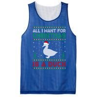 All I Want For Xmas Is A Duck Ugly Christmas Funny Gift Mesh Reversible Basketball Jersey Tank