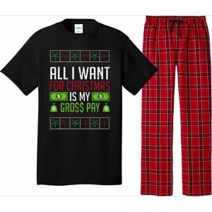 All I Want For Christmas Is My Gross Pay Funny Holiday Humor Pajama Set