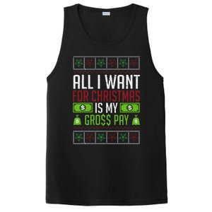 All I Want For Christmas Is My Gross Pay Funny Holiday Humor PosiCharge Competitor Tank