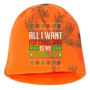 All I Want For Christmas Is My Gross Pay Funny Holiday Humor Kati - Camo Knit Beanie