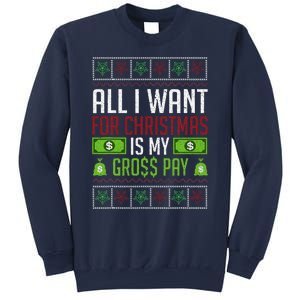 All I Want For Christmas Is My Gross Pay Funny Holiday Humor Sweatshirt