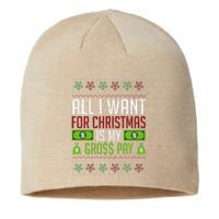 All I Want For Christmas Is My Gross Pay Funny Holiday Humor Sustainable Beanie