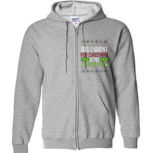 All I Want For Christmas Is My Gross Pay Funny Holiday Humor Full Zip Hoodie