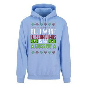 All I Want For Christmas Is My Gross Pay Funny Holiday Humor Unisex Surf Hoodie