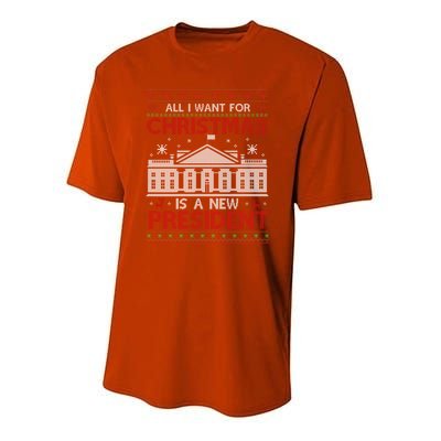 All I Want For Christmas Is A New President Xmas Gift Youth Performance Sprint T-Shirt