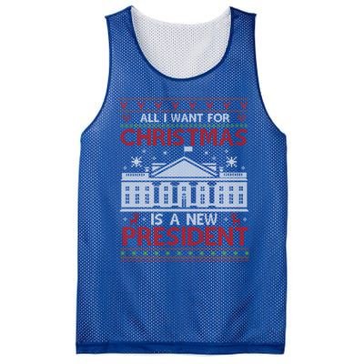 All I Want For Christmas Is A New President Xmas Gift Mesh Reversible Basketball Jersey Tank