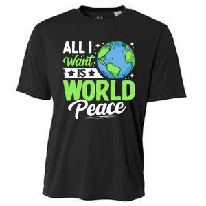 All I Want Is World Peace Graphic Cooling Performance Crew T-Shirt