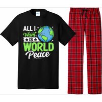 All I Want Is World Peace Graphic Pajama Set