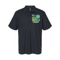 All I Want Is World Peace Graphic Softstyle Adult Sport Polo