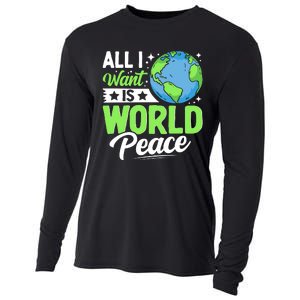 All I Want Is World Peace Graphic Cooling Performance Long Sleeve Crew