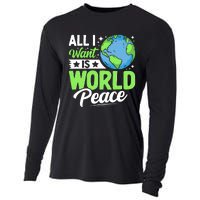 All I Want Is World Peace Graphic Cooling Performance Long Sleeve Crew