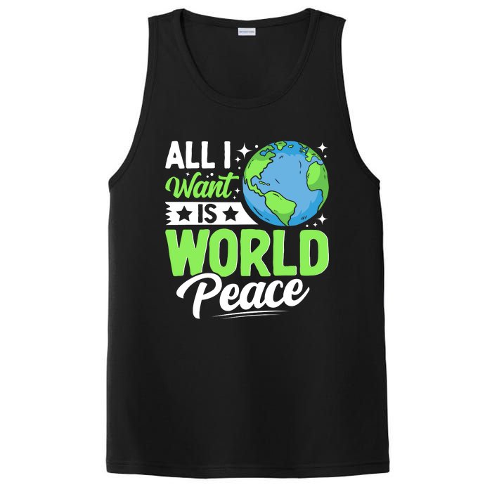 All I Want Is World Peace Graphic PosiCharge Competitor Tank