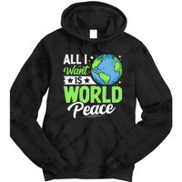 All I Want Is World Peace Graphic Tie Dye Hoodie