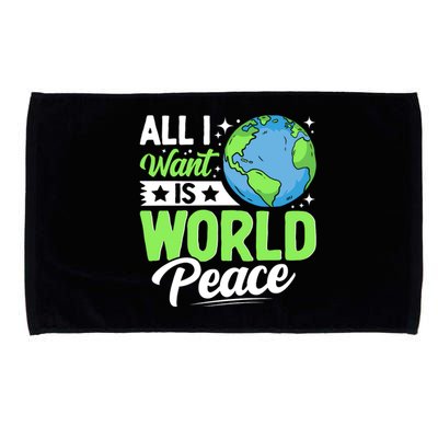 All I Want Is World Peace Graphic Microfiber Hand Towel