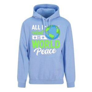 All I Want Is World Peace Graphic Unisex Surf Hoodie