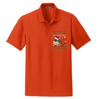 All I Want For Christmas Is Frenchie Ugly Christmas Sweater Gift Dry Zone Grid Polo