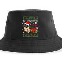 All I Want For Christmas Is Frenchie Ugly Christmas Sweater Gift Sustainable Bucket Hat