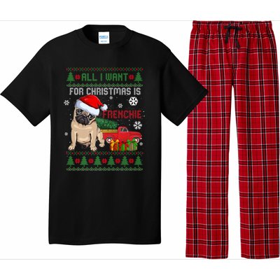 All I Want For Christmas Is Frenchie Ugly Christmas Sweater Gift Pajama Set