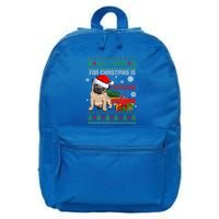 All I Want For Christmas Is Frenchie Ugly Christmas Sweater Gift 16 in Basic Backpack