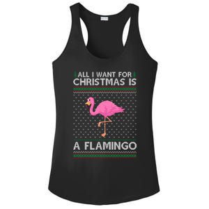 All I Want For Christmas Is A Flamingo Ugly Xmas Holiday Gift Ladies PosiCharge Competitor Racerback Tank