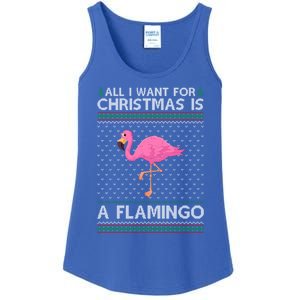 All I Want For Christmas Is A Flamingo Ugly Xmas Holiday Gift Ladies Essential Tank