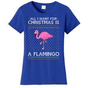 All I Want For Christmas Is A Flamingo Ugly Xmas Holiday Gift Women's T-Shirt