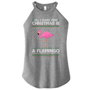 All I Want For Christmas Is A Flamingo Ugly Xmas Holiday Gift Women's Perfect Tri Rocker Tank