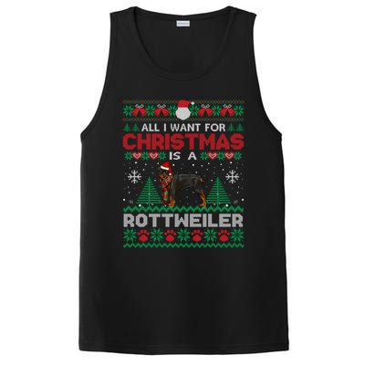 All I Want For Christmas Is A Rottweiler Ugly Sweater Gift PosiCharge Competitor Tank