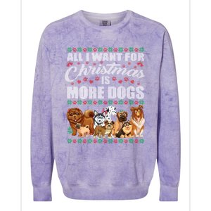 All I Want For Christmas Is More Dogs Ugly Xmas Sweater Gift Colorblast Crewneck Sweatshirt