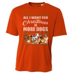 All I Want For Christmas Is More Dogs Ugly Xmas Sweater Gift Cooling Performance Crew T-Shirt