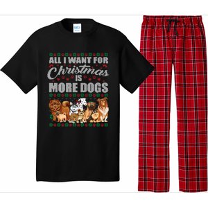 All I Want For Christmas Is More Dogs Ugly Xmas Sweater Gift Pajama Set