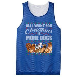 All I Want For Christmas Is More Dogs Ugly Xmas Sweater Gift Mesh Reversible Basketball Jersey Tank