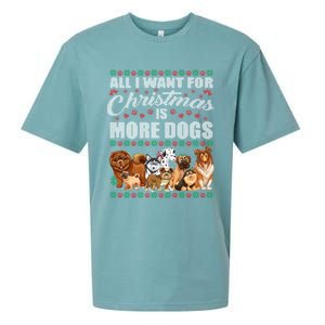 All I Want For Christmas Is More Dogs Ugly Xmas Sweater Gift Sueded Cloud Jersey T-Shirt