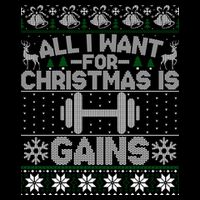 All I Want For Christmas Is Gain Fitness Ugly Sweater Gift Drawstring Bag