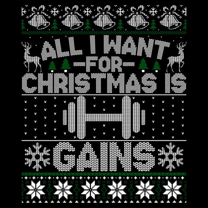 All I Want For Christmas Is Gain Fitness Ugly Sweater Gift Drawstring Bag