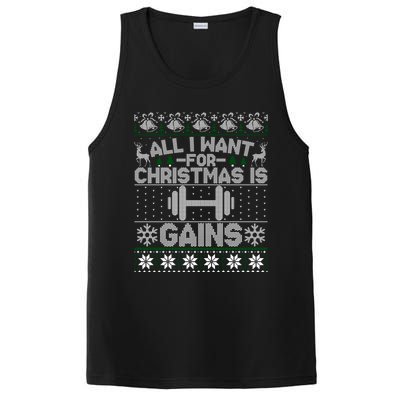 All I Want For Christmas Is Gain Fitness Ugly Sweater Gift PosiCharge Competitor Tank