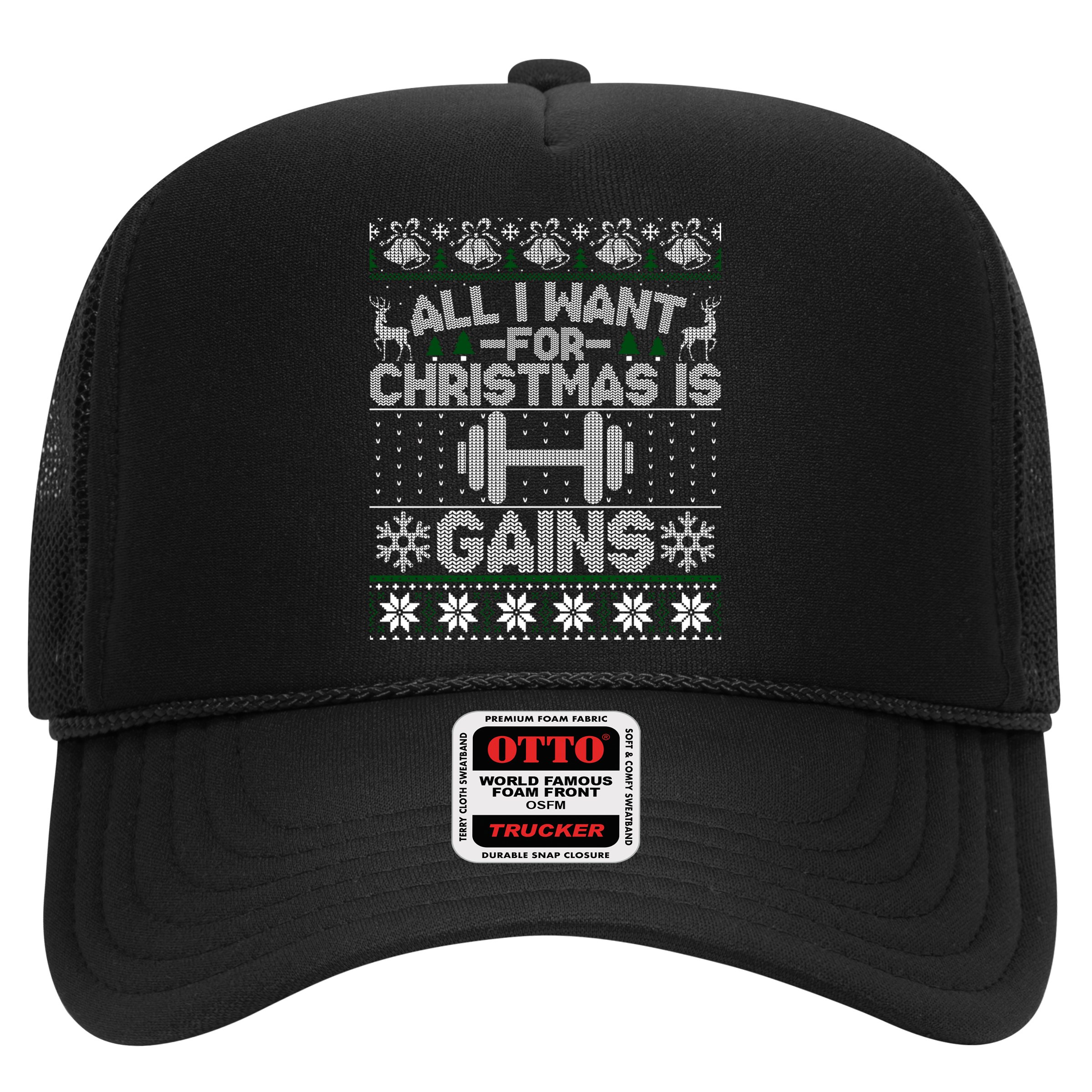 All I Want For Christmas Is Gain Fitness Ugly Sweater Gift Hat