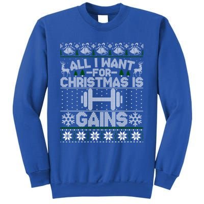 All I Want For Christmas Is Gain Fitness Ugly Sweater Gift Sweatshirt