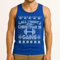 All I Want For Christmas Is Gain Fitness Ugly Sweater Gift Tank Top