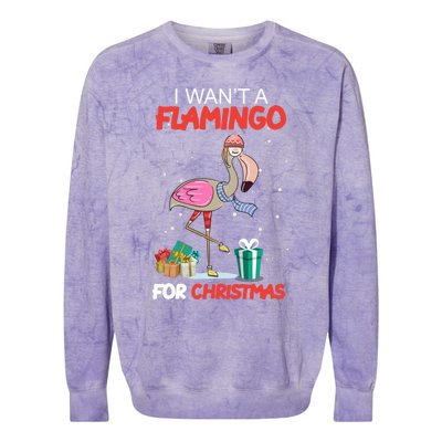 All I Want For Christmas Is A Flamingo Warm Weather Gift Funny Gift Colorblast Crewneck Sweatshirt